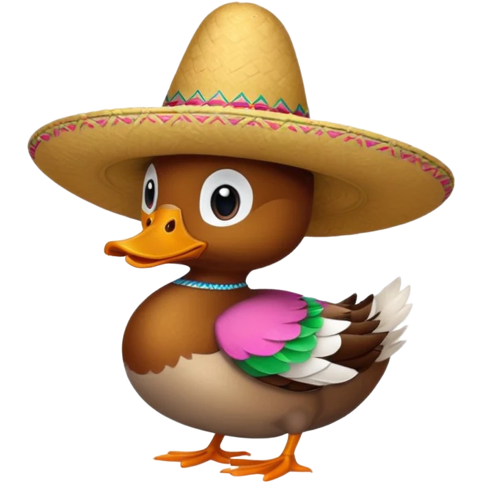 Duck wearing ahora emoji