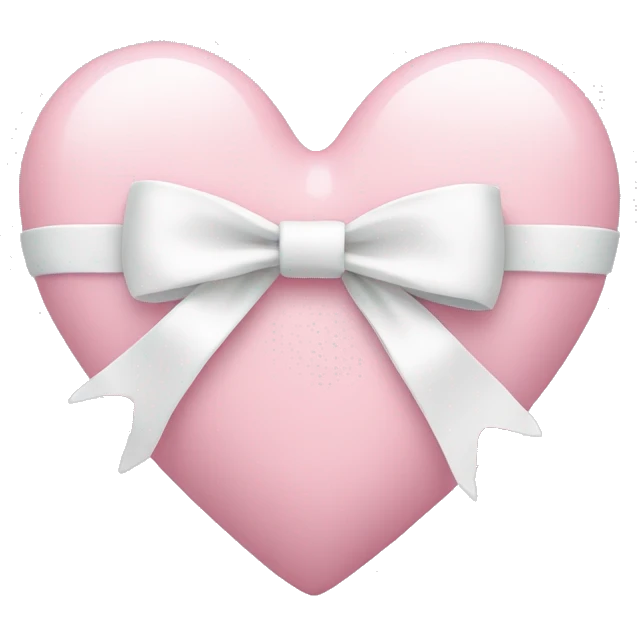 Pastel pink heart with white bow emoji
