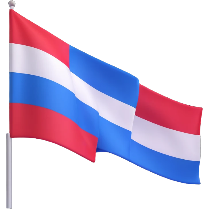 Flag of the Netherlands with red white and blue horizontal stripes emoji