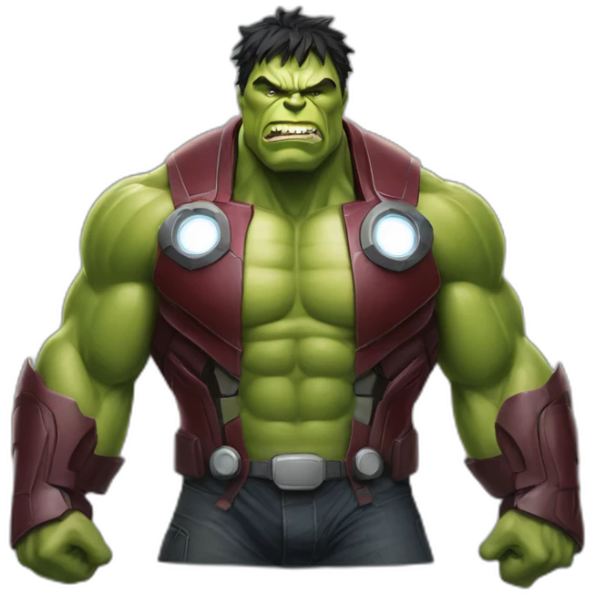 Hulk con Ironman en brazos emoji