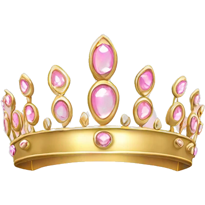 Gold tiara with light pink jewels emoji