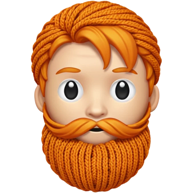 Knitted ginger face emoji