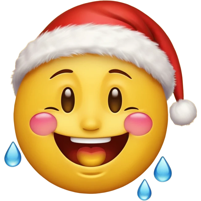 Laughing emoji with christmas yellow face only with tears in eyes emoji