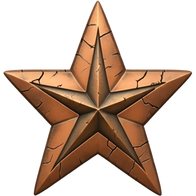 Concept: A single, bronze-colored military star (like a Bronze Star or a general's star) that is slightly faded or has a "crack" graphic running through it.

Color: Faded bronze or dark gold. emoji