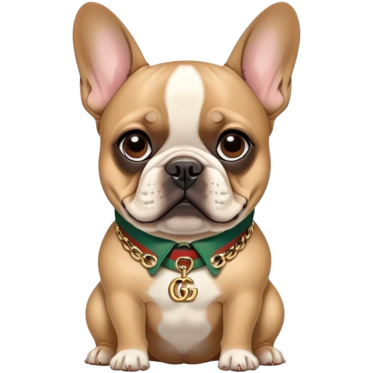 French bulldog in Gucci emoji