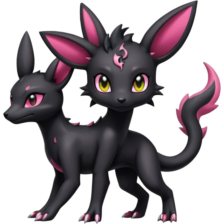 Shiny Dark Edgy Gothic Gloomy Futuristic Salandit-Umbreon-Shaymin-Delcatty-Hybrid (Full body) emoji