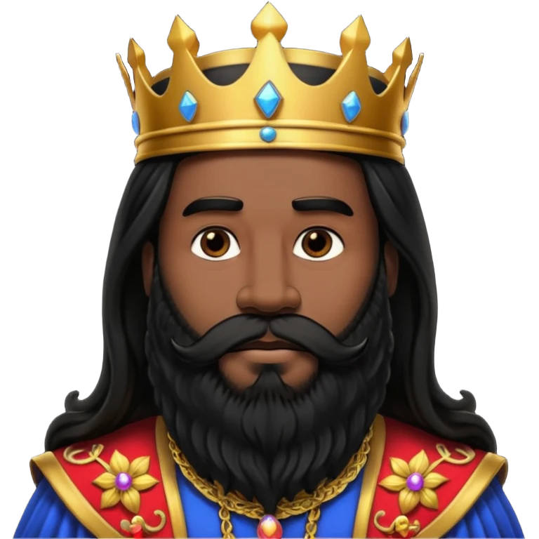 big black bearded king with long hairs emoji