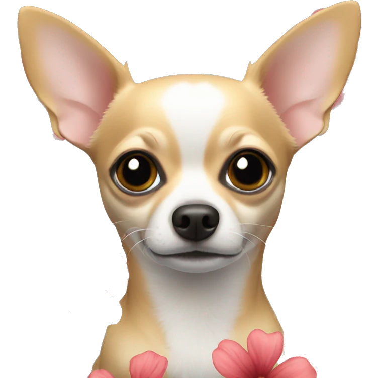 Chihuahua with flowers emoji