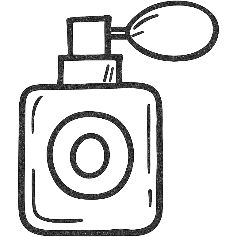 perfume bottle, hand drawn black outline, simple and sketchy, no fill emoji
