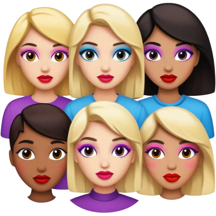 people doing makeup emoji
