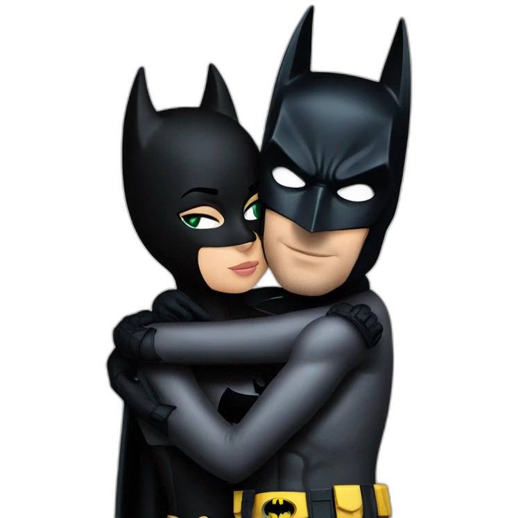 Batman hugs catwoman emoji