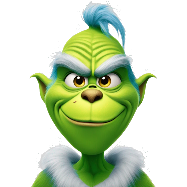 The grinch but blue smirking emoji