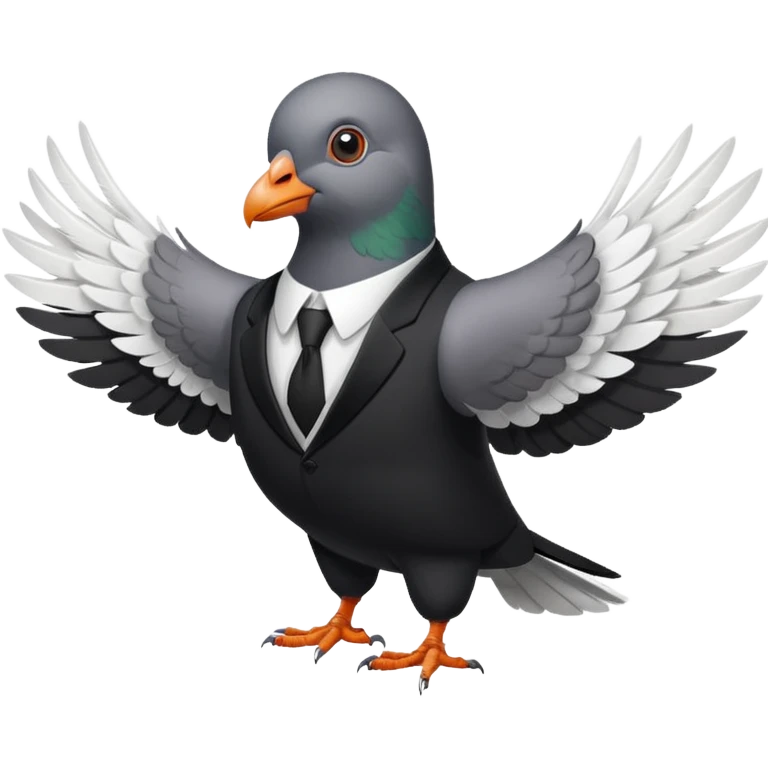 Pigeom in Suit Levitating emoji