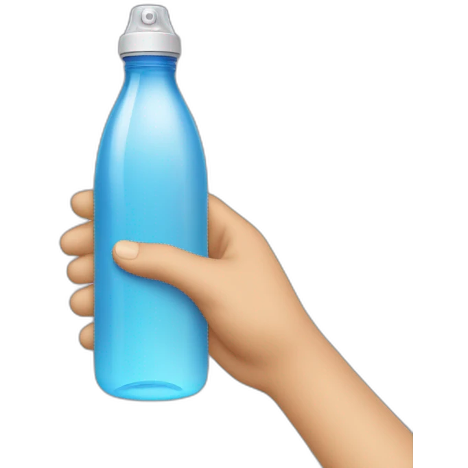 hand holding a water bottle emoji