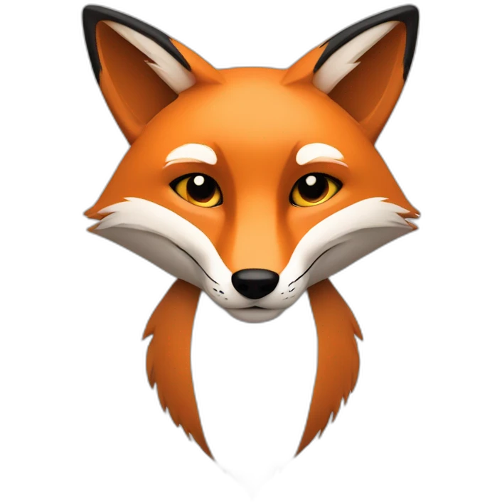 minimalistic fox without detailing on parts of the body emoji
