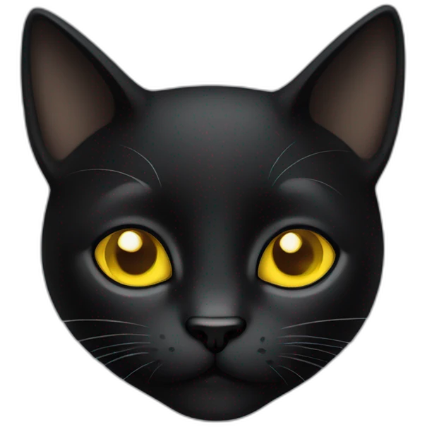 Black cat with yellow eyes emoji