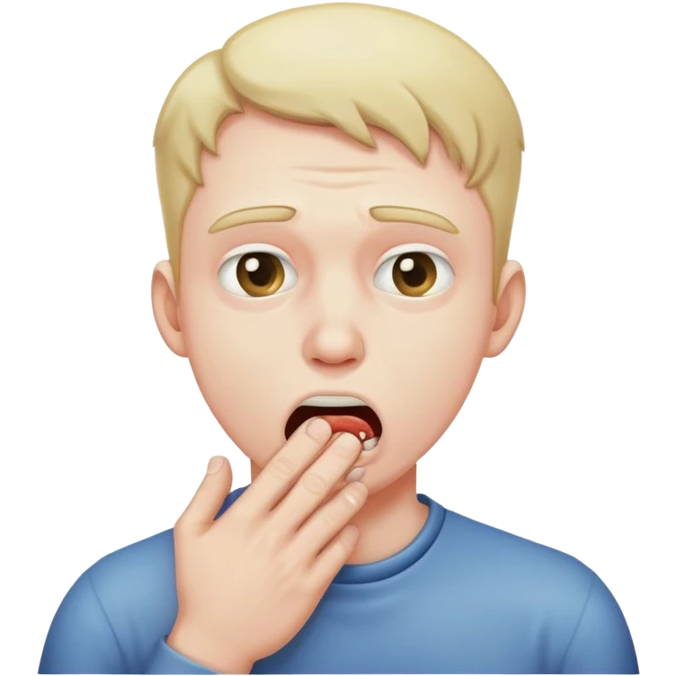 A man choking himself ￼ emoji