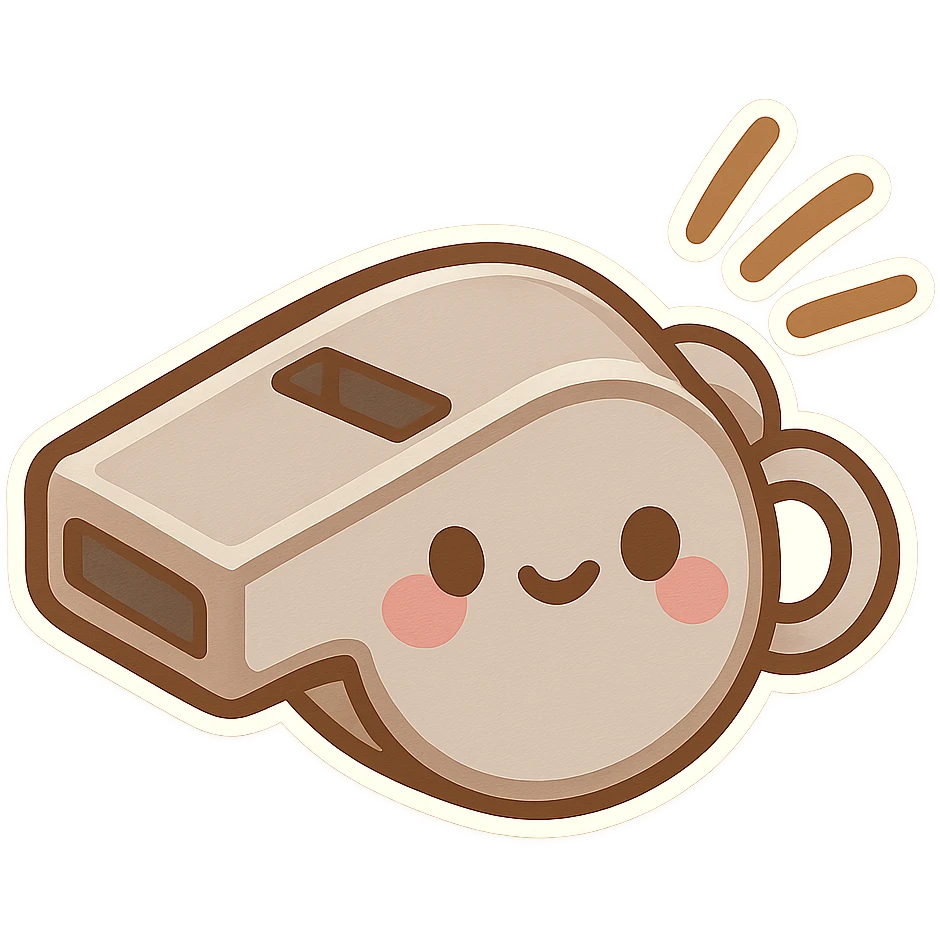 a cartoon-style whistle with sound lines emoji