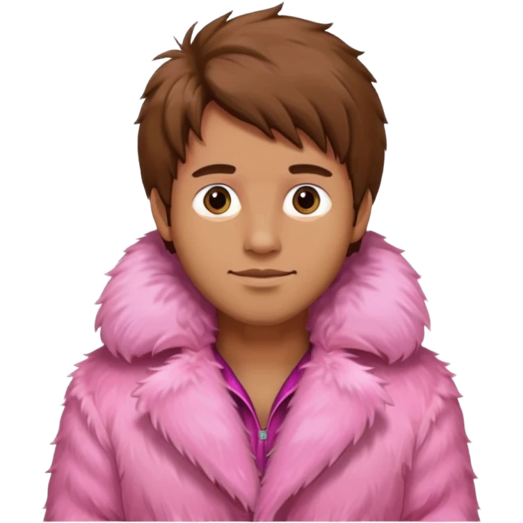 Pink fur coat male emoji