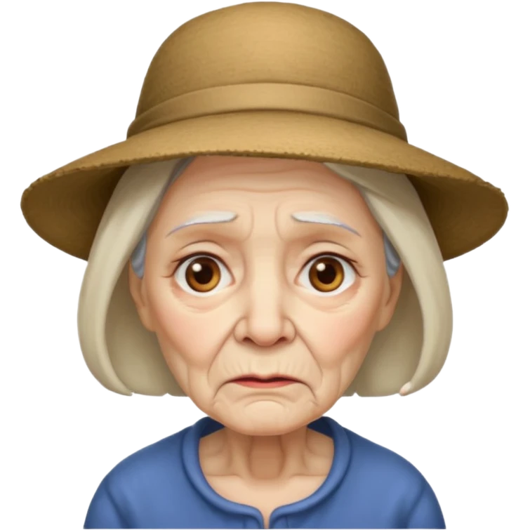 sad old women with hats with bearded emoji
