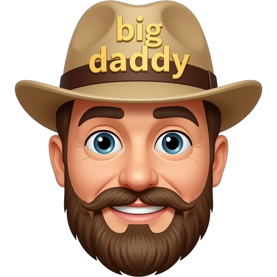 Funny man with a “big daddy” hat on emoji