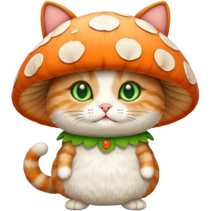 Cat in mushroom costume emoji