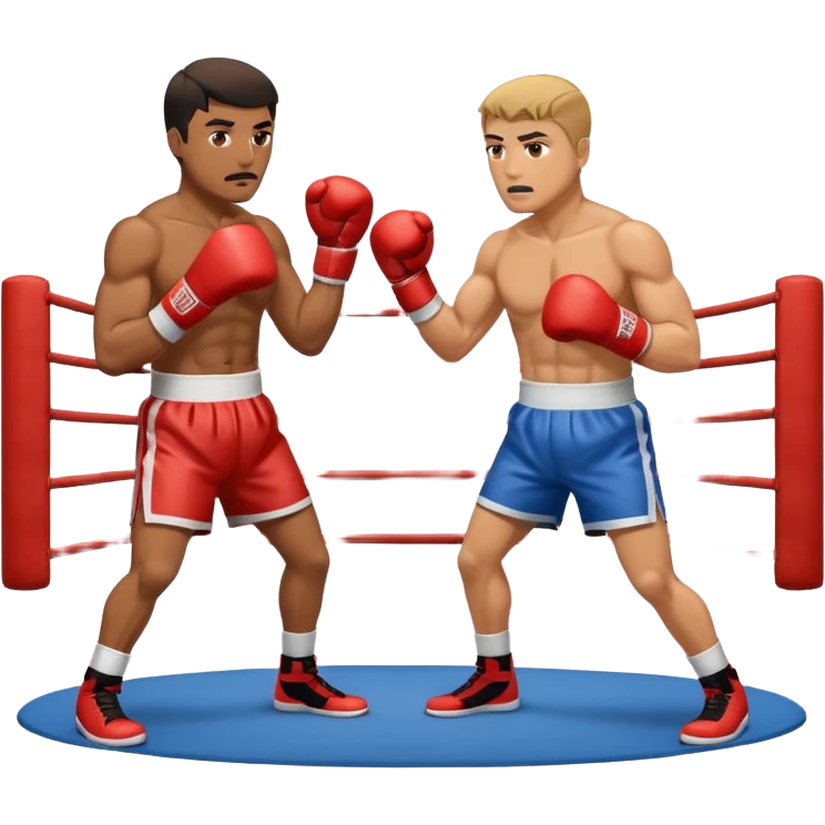 two boxers fighting in a ring emoji