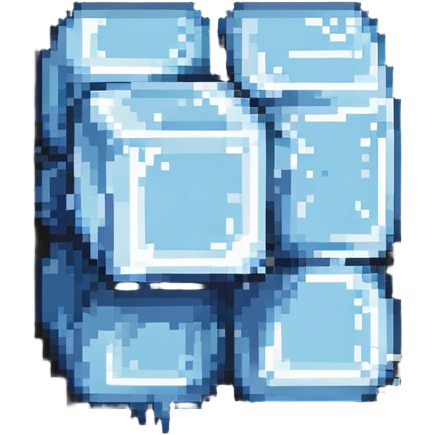 A simple pixelated ice cube emoji
