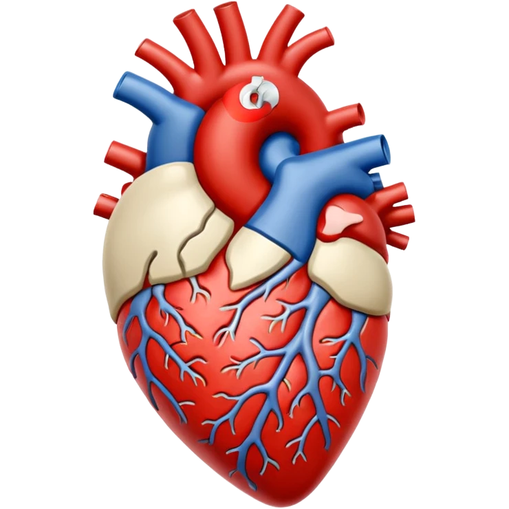 Anatomical heart with bands white  emoji