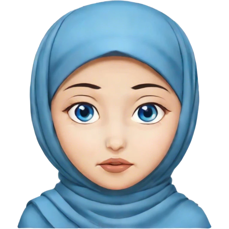 Turkish beautiful finish Konya girl blue eyes with hijab and islamic dress with Face Grimacing emoji