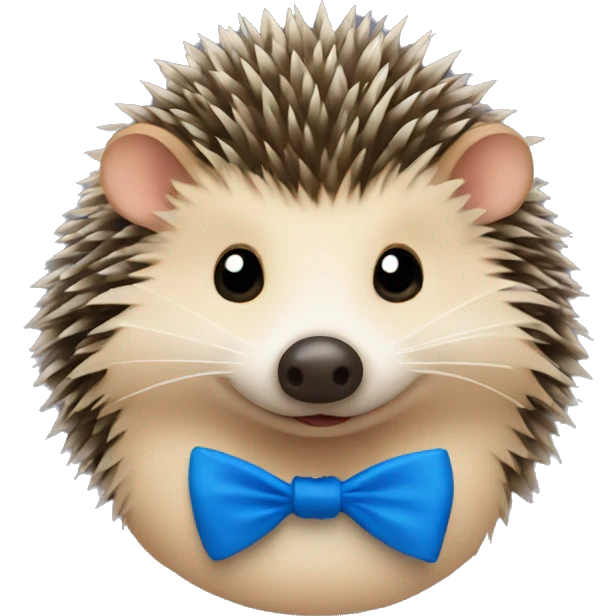 hedgehog wearing a blue bow tie  emoji