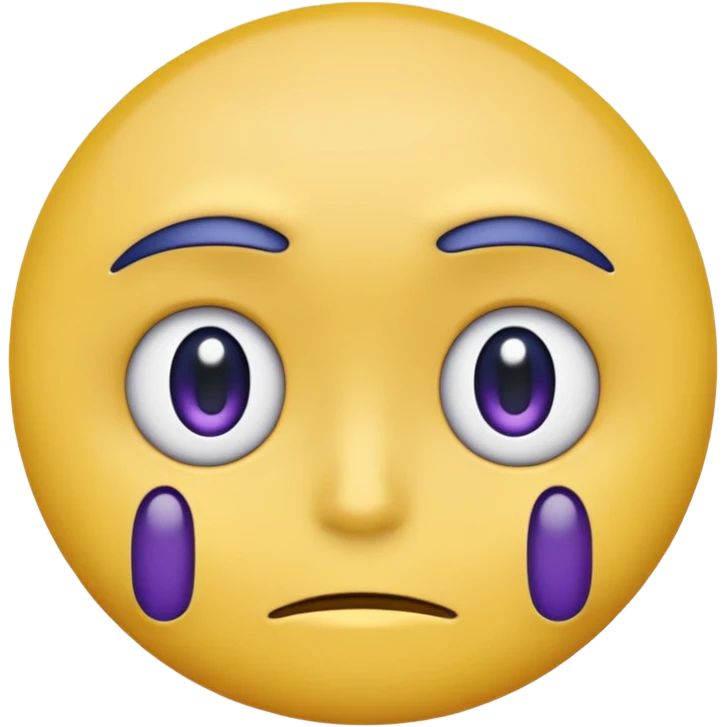 round yellow emoji face, Android Noto Color Emoji style, minimal, upper half shaded with dramatic dark blue and purple anime-style shadow, wide blank eyes, trembling frown, silent despair, no blush, muted colors, dark greyish-tinted filter, emoji-like, not realistic or horror emoji