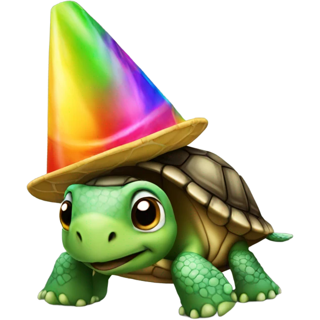 Turtle with a party hat emoji