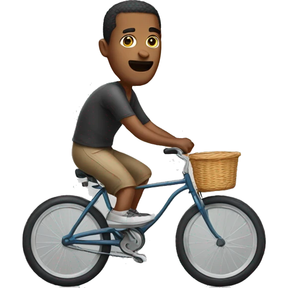 Big head guy riding bicycle  emoji