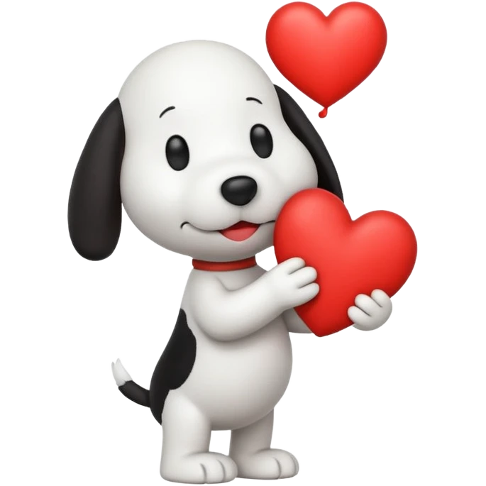 Snoopy holding heart  emoji