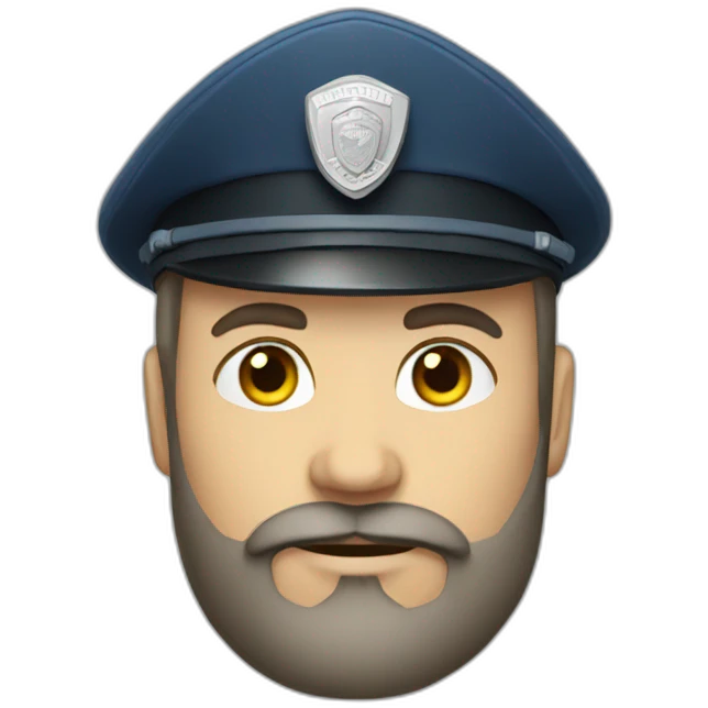 Ukrainian policeman with a medium beard emoji