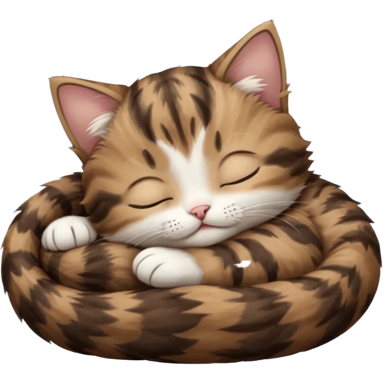 dark brown tabby and white kitten in funny positions with eyes closed emoji