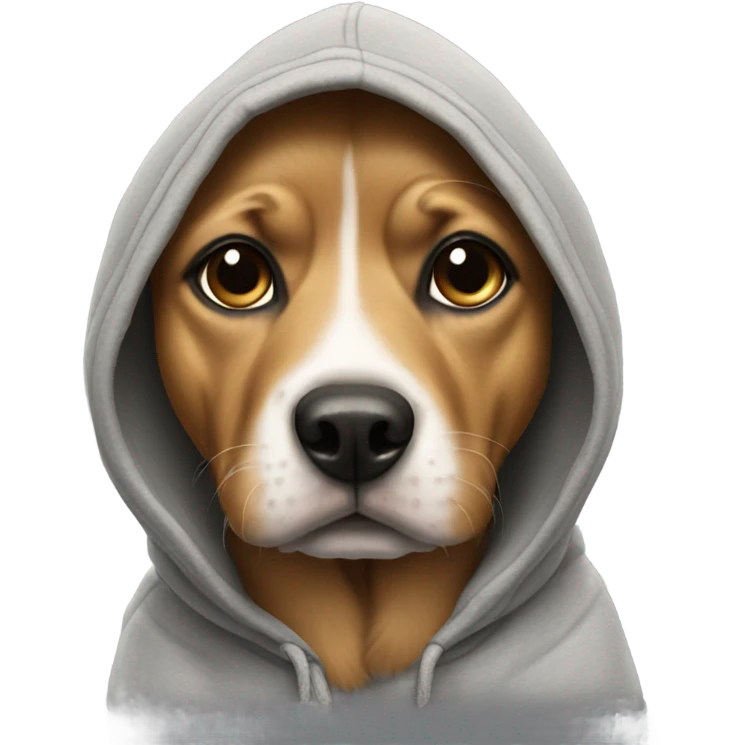 Dog wearing hoodie emoji