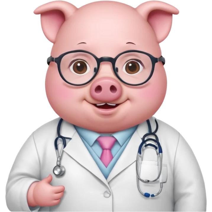 
Chubby pig doctor with glasses














 emoji