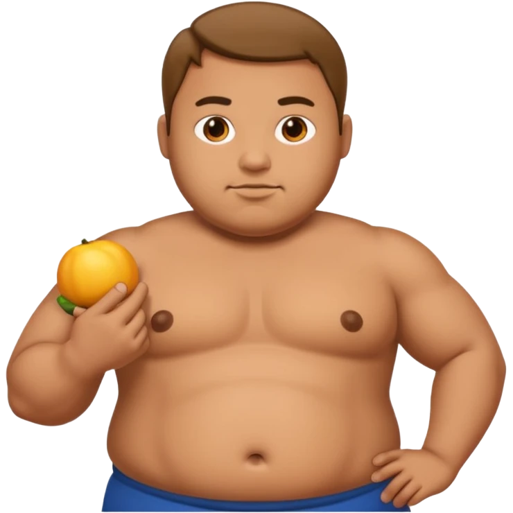 a guy with fat belly but his arms are small emoji