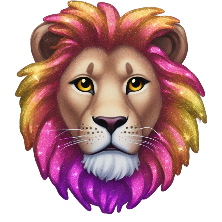 Lisa frank lion with glitter mane emoji