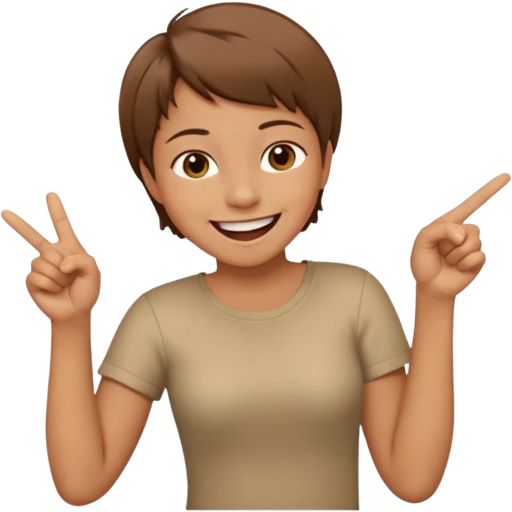 A person laughing with one hand pointing straight and one hand on his stomach emoji