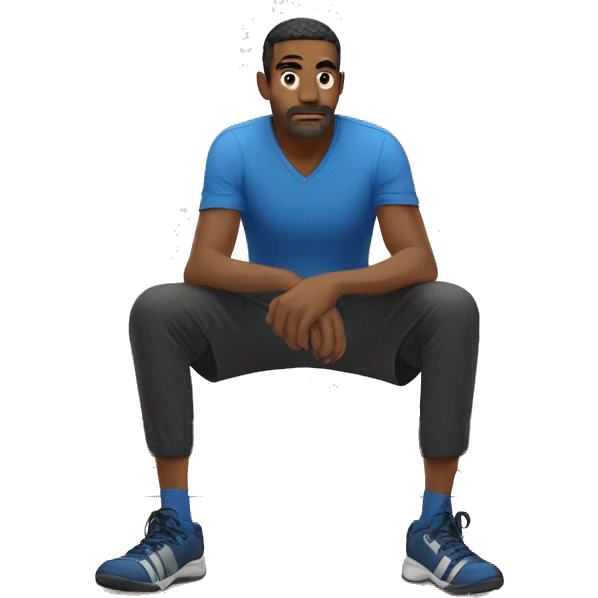 hombre sentado en el piso deporte emoji