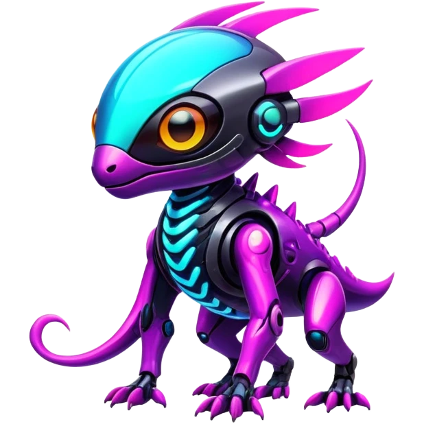  exotic shiny colorful futuristic modern cyber-Fakémon-Digimon-Trico-creature emoji