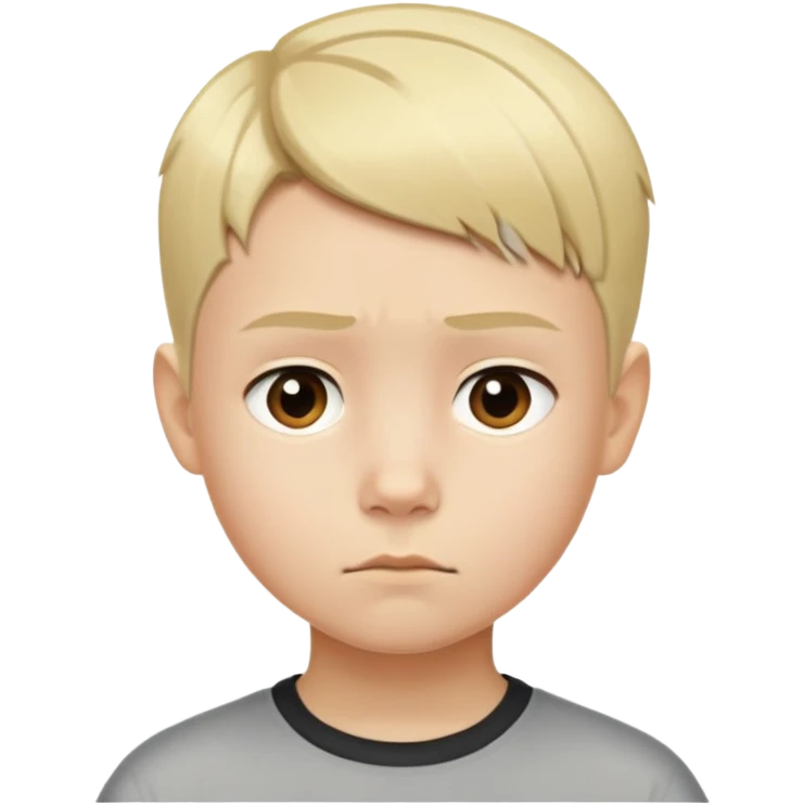"- Nam
- 10 tuổi
- Da trắng
- Tóc ngắn, vàng, vuốt undercut gọn gàng
- mặt nghiêm túc
" emoji