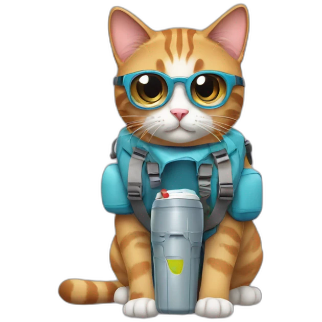 cat wearing coolers emoji