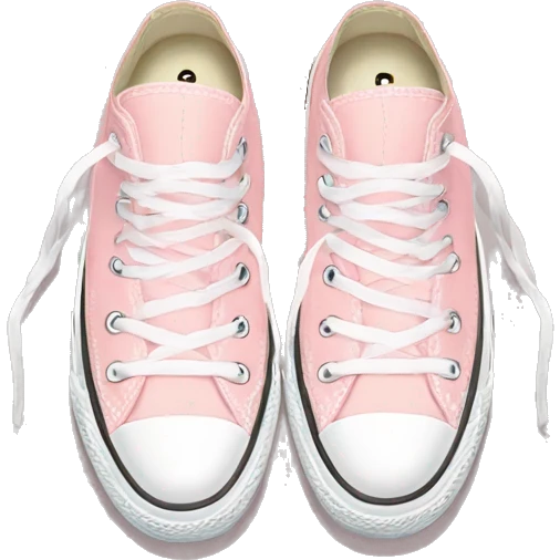 Pale pink converse shoes with white laces  emoji
