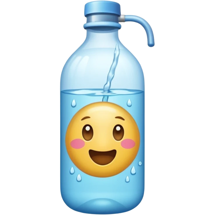 botella de agua sin ningun emoji en el medio  emoji
