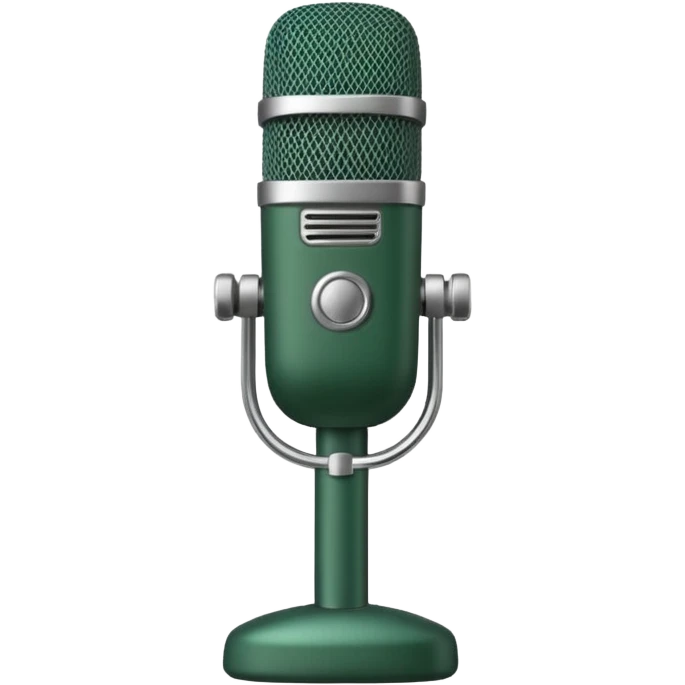 radio microphone, only two colors: dark green and light beige, no gold or silver, positioned straight emoji