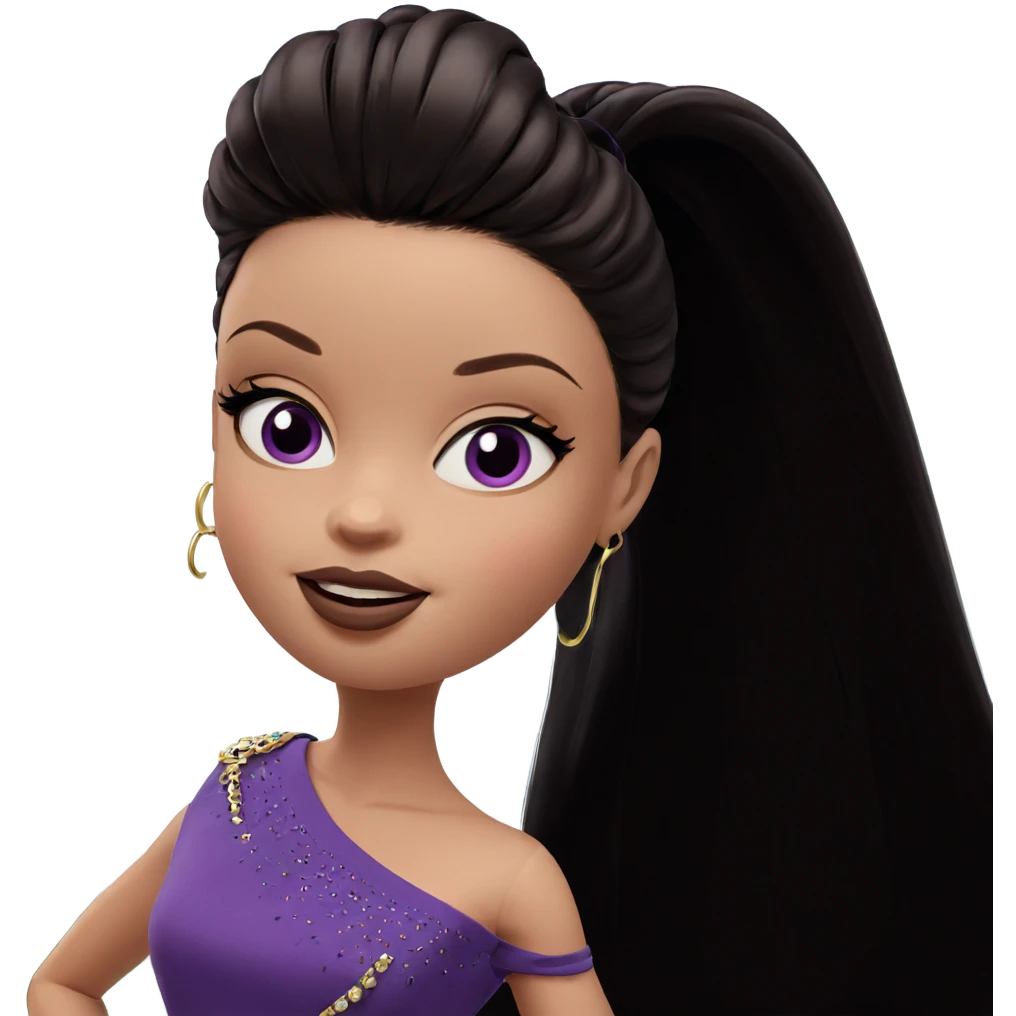 elegant girl in purple dress emoji